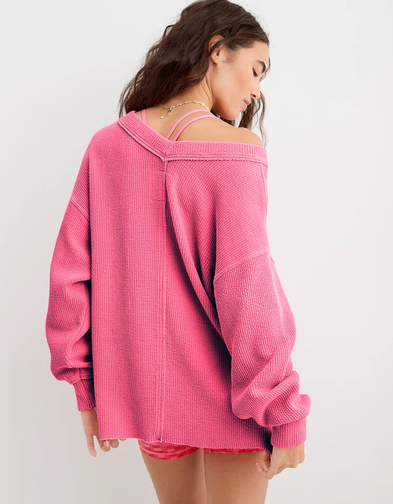 Pink Wonder Textured Sweatshirt